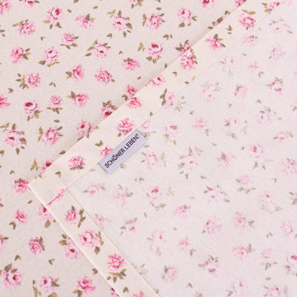 Schöner Leben Tischdecke Classic Little Rose Rosenblüten ecru rosa in versch. Größen von SCHÖNER LEBEN Flash Sale