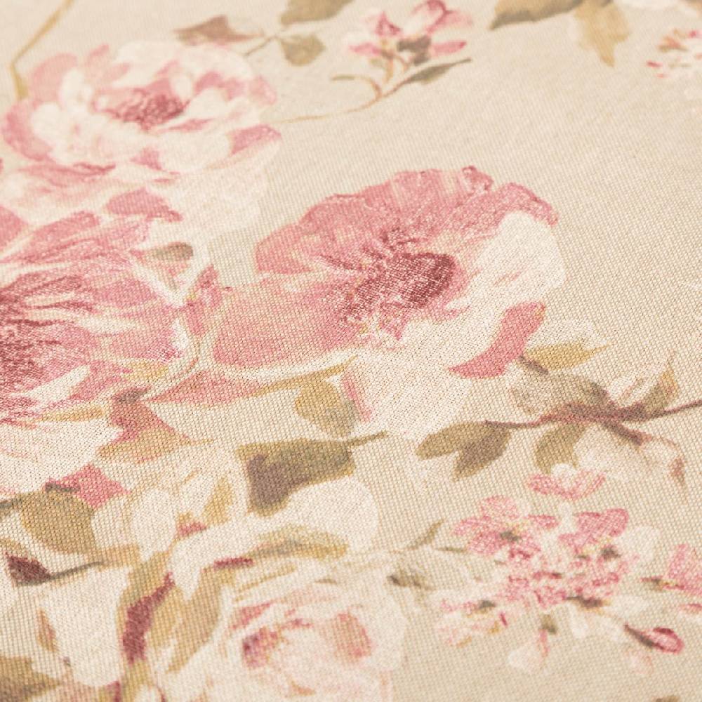 Schöner Leben Tischdecke Classic Painted Rose Rosen Leinenlook natur rosa in versch. Größen von SCHÖNER LEBEN Begrenztes Angebot