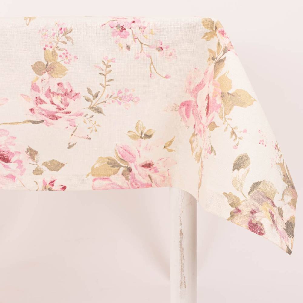 Schöner Leben Tischdecke Classic Painted Rose Rosen ecru rosa in versch. Größen von SCHÖNER LEBEN Exklusivangebot