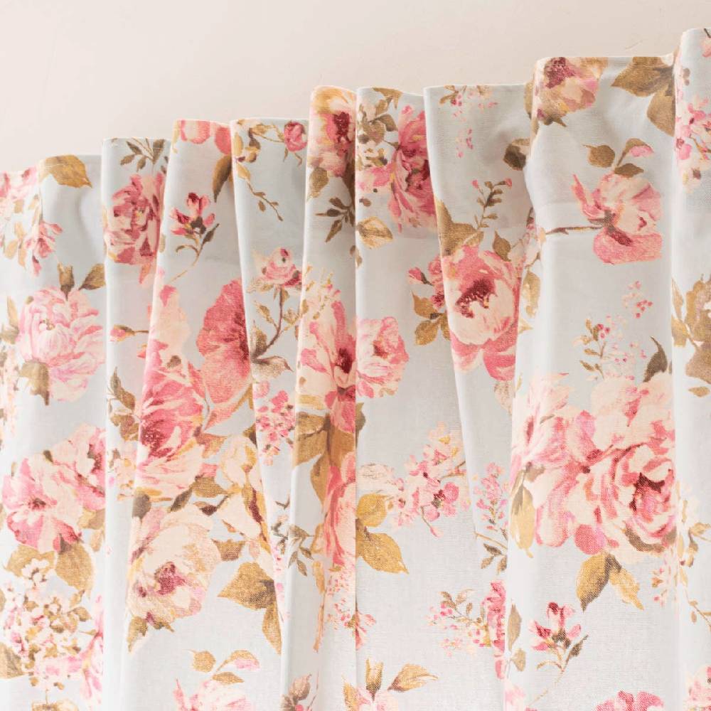 Schöner Leben Vorhang mit Smok-Schlaufenband Classic Painted Rose Rosen hellblau rosa in 245cm oder Wunschlänge von SCHÖNER LEBEN Cyber Monday