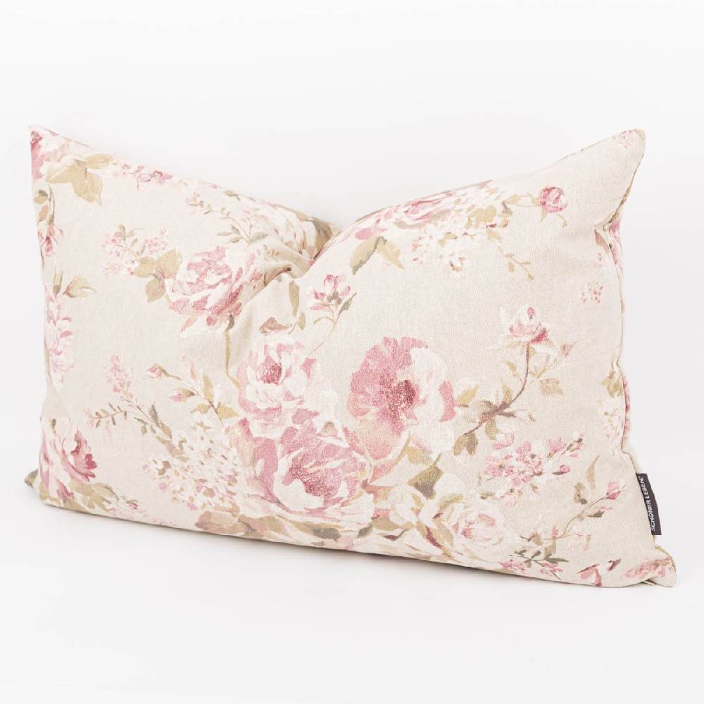 Schöner Leben Kissenhülle Classic Painted Rose Rosen Leinenlook natur rosa in versch. Größen oder Wunschmaß von SCHÖNER LEBEN Muttertagsangebot