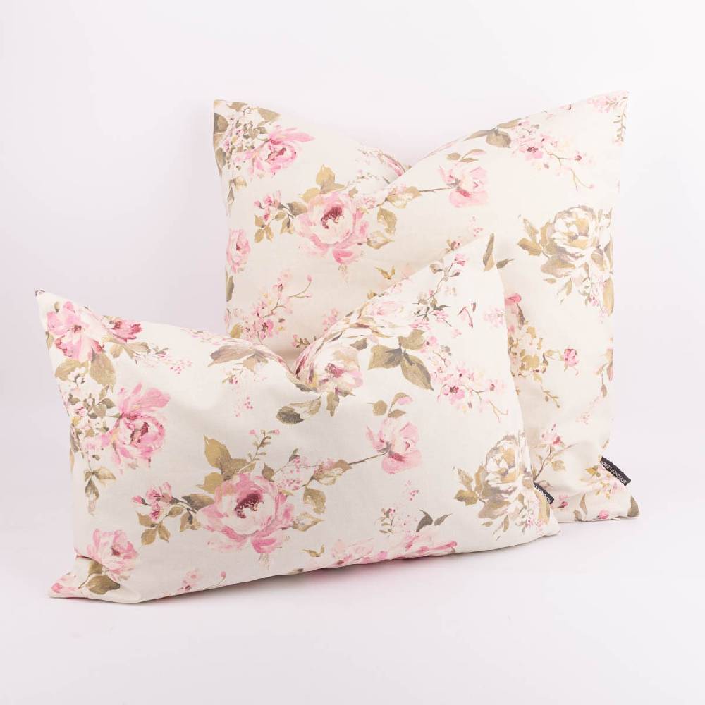 Schöner Leben Kissenhülle Classic Painted Rose Rosen ecru rosa in versch. Größen oder Wunschmaß von SCHÖNER LEBEN