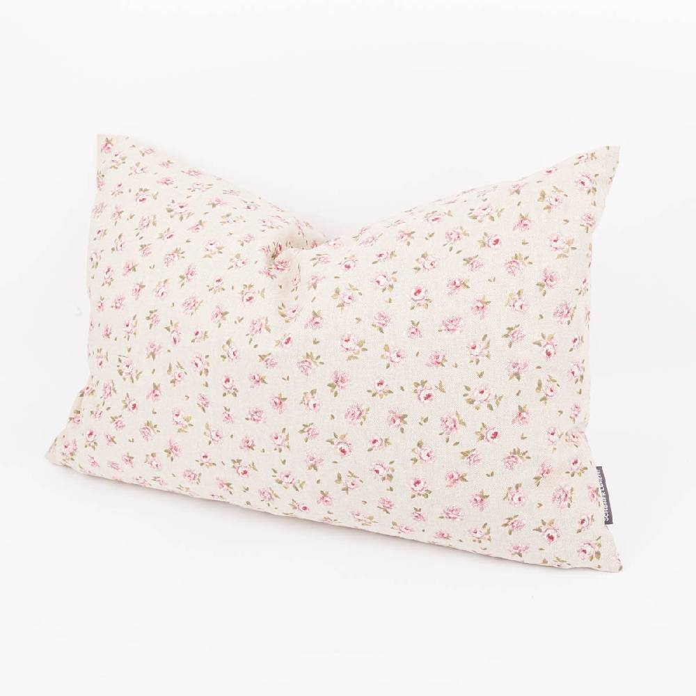 Schöner Leben Kissenhülle Classic Little Rose Rosenblüten Leinenlook natur rosa in versch. Größen oder Wunschmaß von SCHÖNER LEBEN Jubiläumsangebot