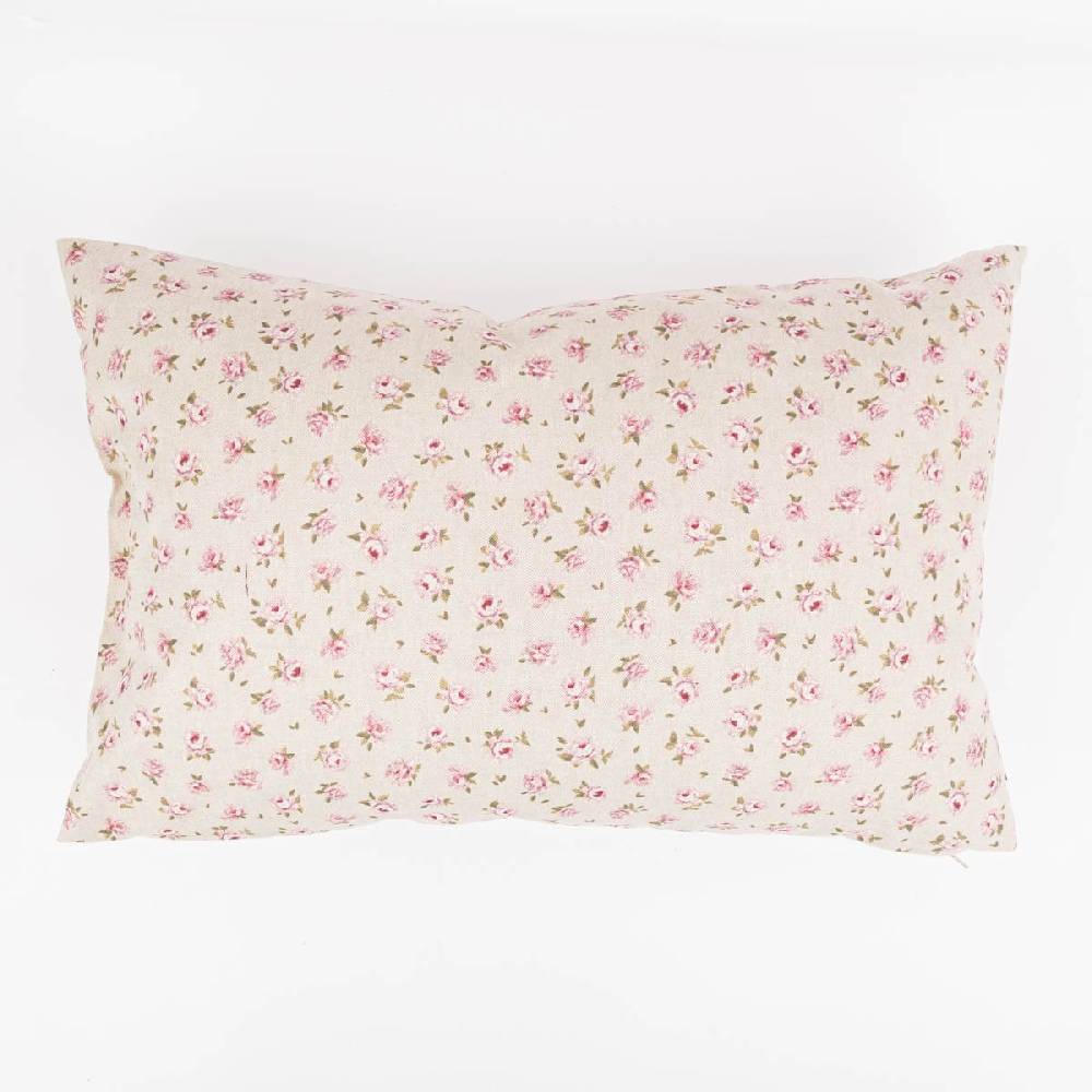 Schöner Leben Kissenhülle Classic Little Rose Rosenblüten Leinenlook natur rosa in versch. Größen oder Wunschmaß von SCHÖNER LEBEN Jubiläumsangebot
