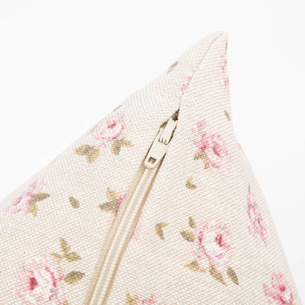 Schöner Leben Kissenhülle Classic Little Rose Rosenblüten Leinenlook natur rosa in versch. Größen oder Wunschmaß von SCHÖNER LEBEN Jubiläumsangebot
