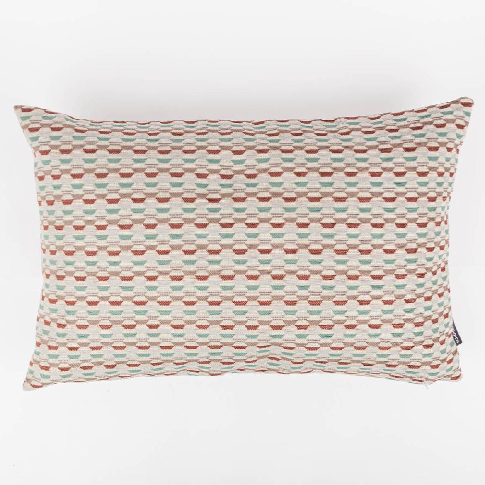 Schöner Leben Kissenhülle Mira Hexagon beige rot türkis in versch. Größen oder Wunschmaß von SCHÖNER LEBEN Heißer Verkauf