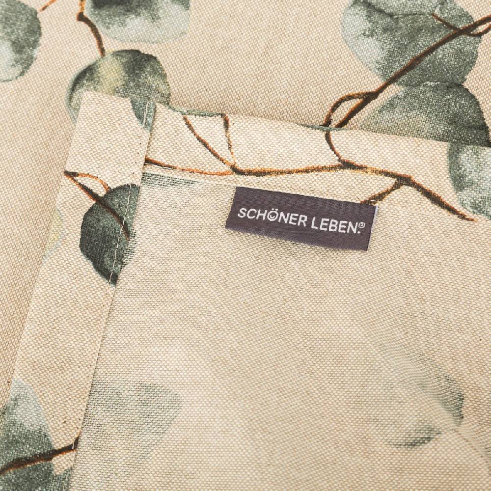 Schöner Leben Tischdecke abwaschbar Eucalyptus Leaves Leinenoptik natur grün div. Größen oder Wunschmaß von SCHÖNER LEBEN Blitzangebot