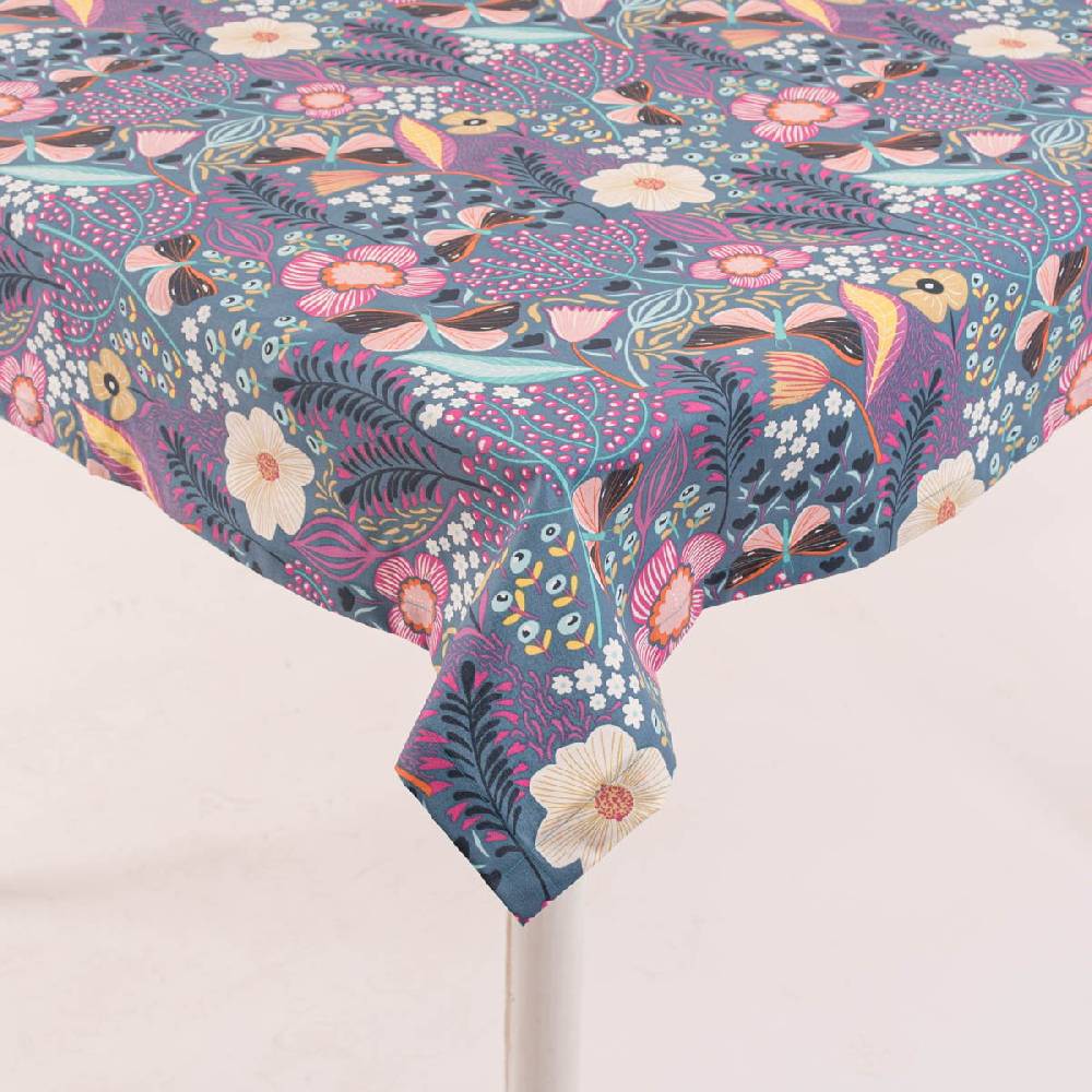Schöner Leben Tischdecke abwaschbar Papilio Blumen Schmetterlinge blau bunt div. Größen oder Wunschmaß von SCHÖNER LEBEN
