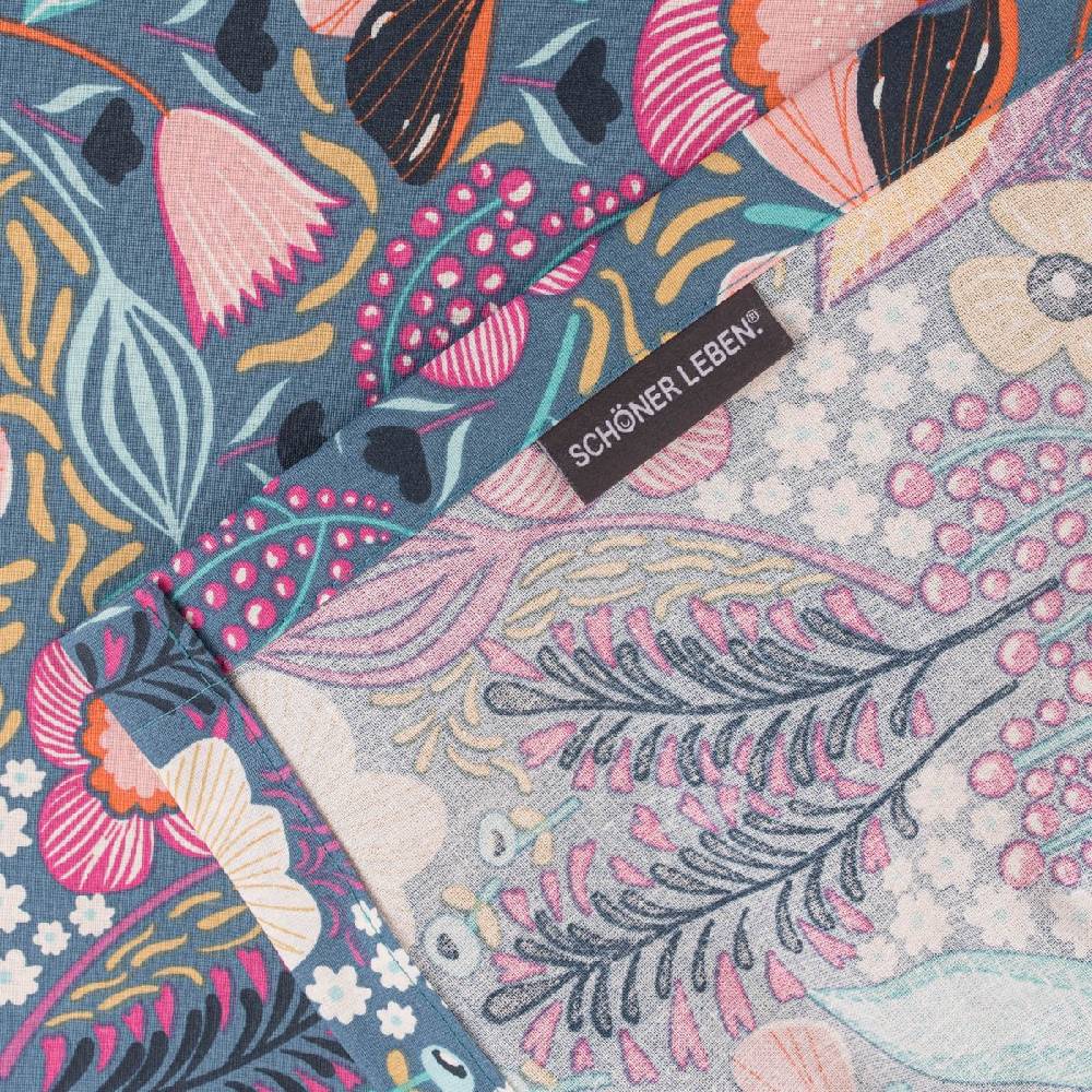 Schöner Leben Tischdecke abwaschbar Papilio Blumen Schmetterlinge blau bunt div. Größen oder Wunschmaß von SCHÖNER LEBEN Große Rabatte