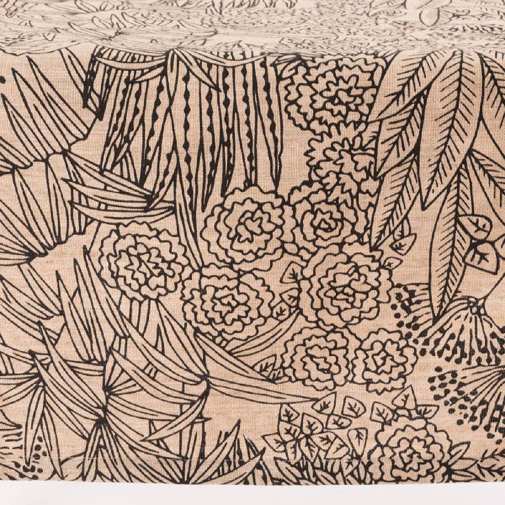 Schöner Leben Tischläufer Orphee Botanics Leinenlook natur schwarz 40x160cm von SCHÖNER LEBEN Tiefpreis
