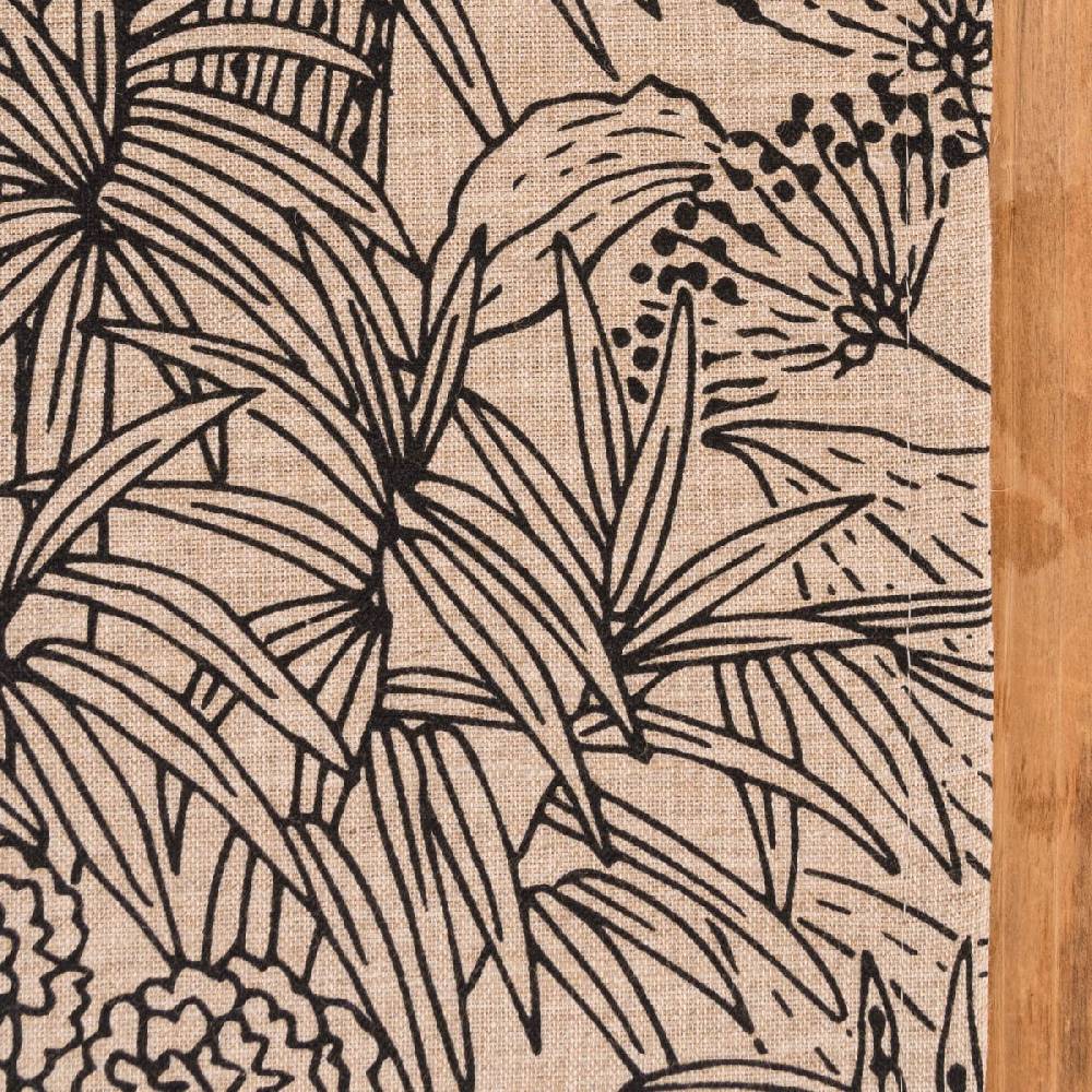 Schöner Leben Tischläufer Orphee Botanics Leinenlook natur schwarz 40x160cm von SCHÖNER LEBEN Tiefpreis
