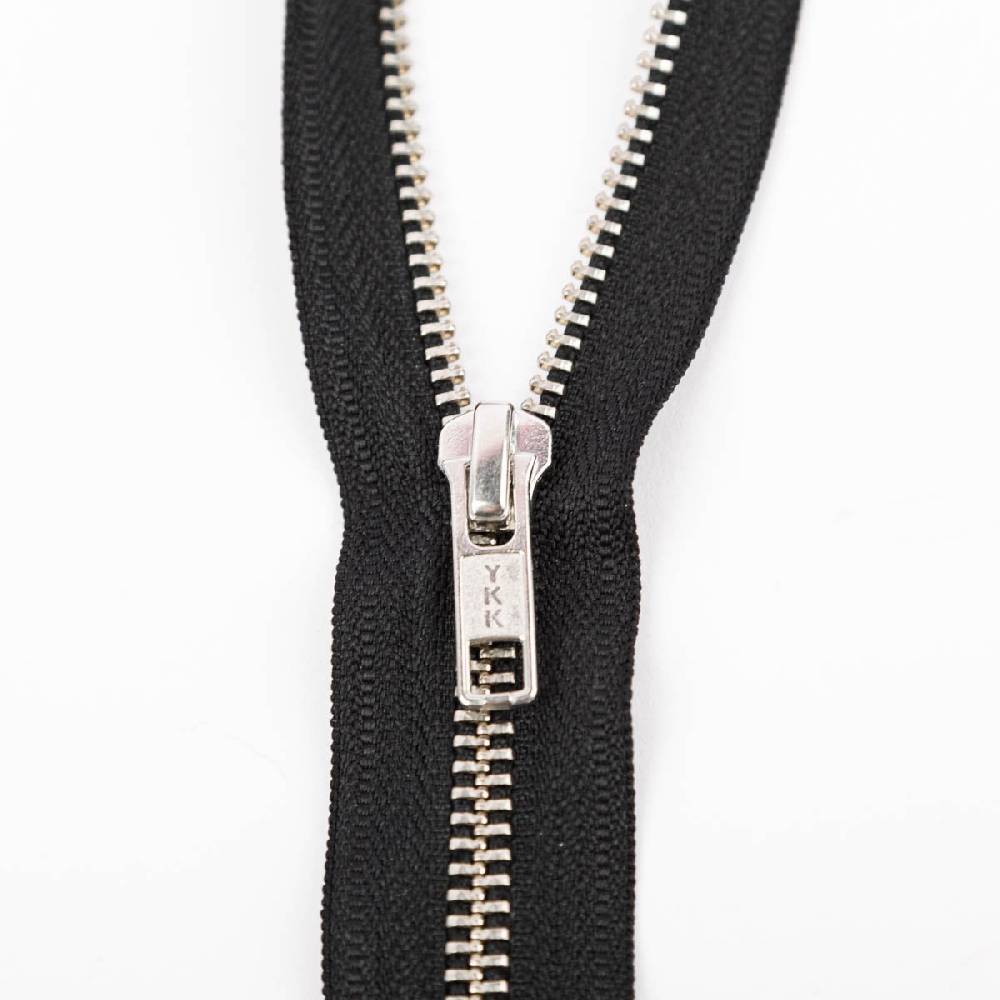 Schöner Leben Reißverschluss Metall silber 2-Wege teilbar 5mm 60cm lang in der Farbe schwarz Zeitbegrenzte Promotion