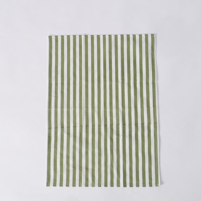 Schöner Leben Geschirrtuch 2er Set mit Blumen und Streifen aus Baumwolle weiß-grün und weiß-gelb-grün 50x70cm Limitierter Zeitrabatt