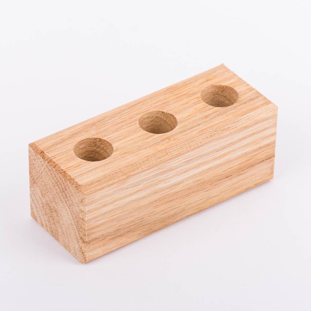 Schöner Leben 3er Gewürzständer für Reagenzgläser Eiche massiv 10x4x4cm von DeWi