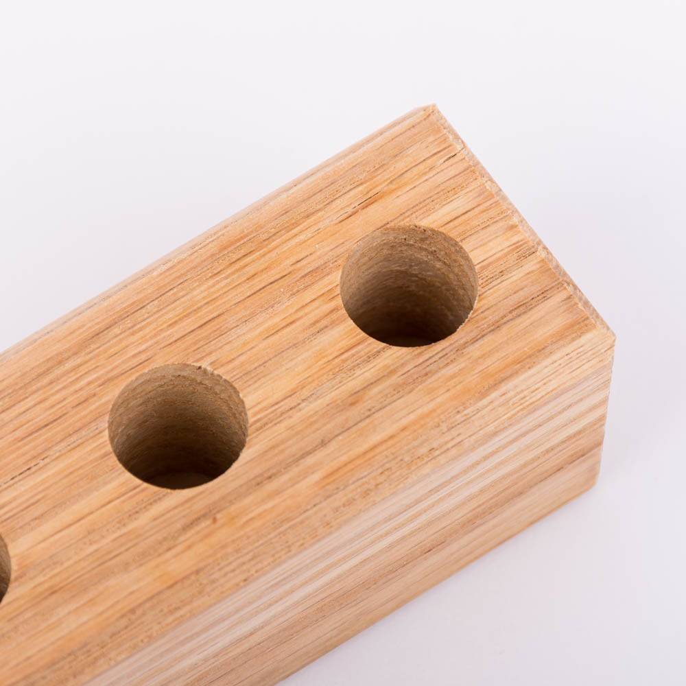 Schöner Leben 3er Gewürzständer für Reagenzgläser Eiche massiv 10x4x4cm von DeWi Fabrikpreis