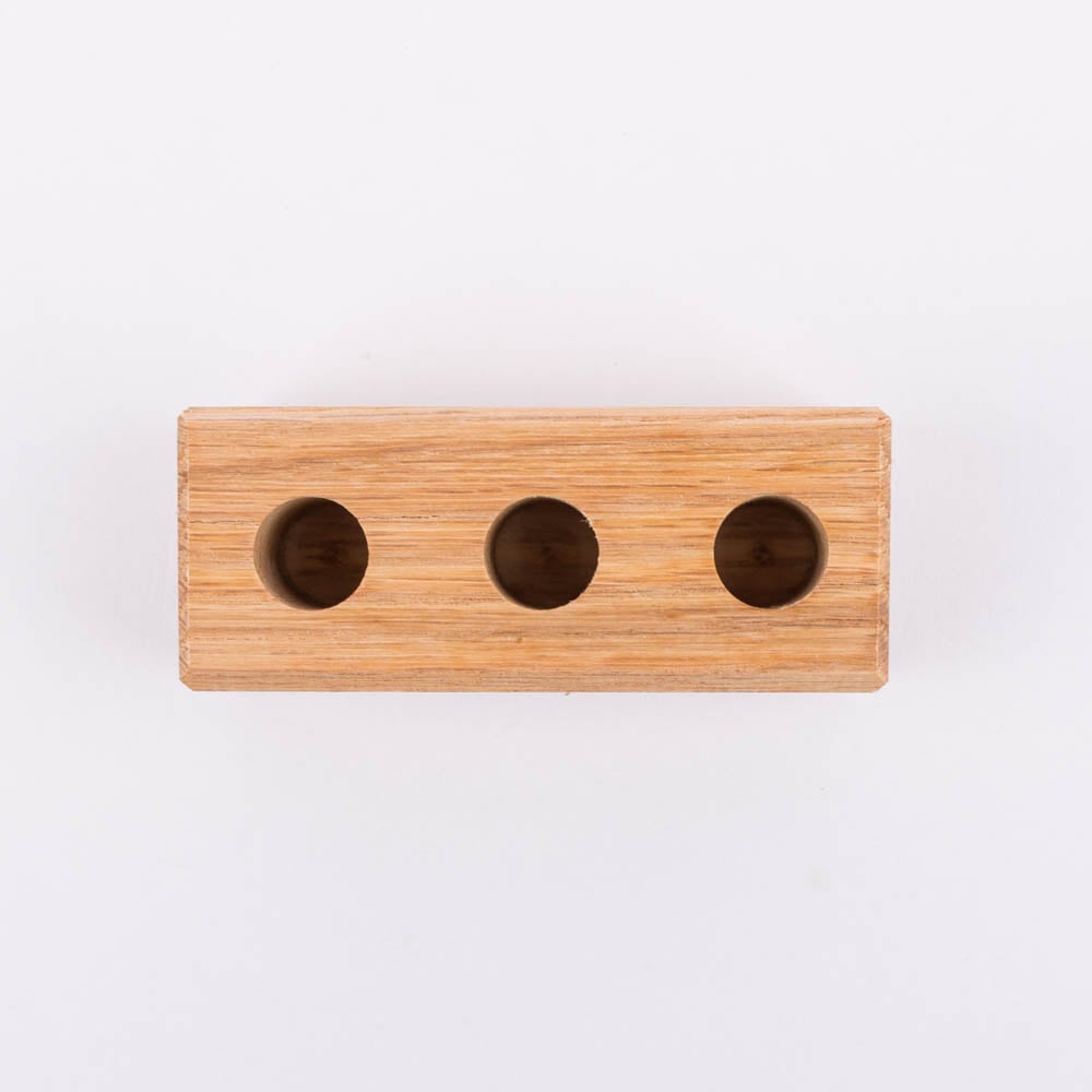 Schöner Leben 3er Gewürzständer für Reagenzgläser Eiche massiv 10x4x4cm von DeWi Fabrikpreis