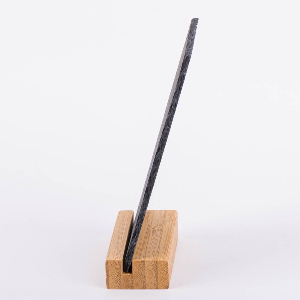 Schöner Leben Kleine Schiefertafel auf Sockel aus Bambus schwarz natur 15x9,5cm Großer Ausverkauf