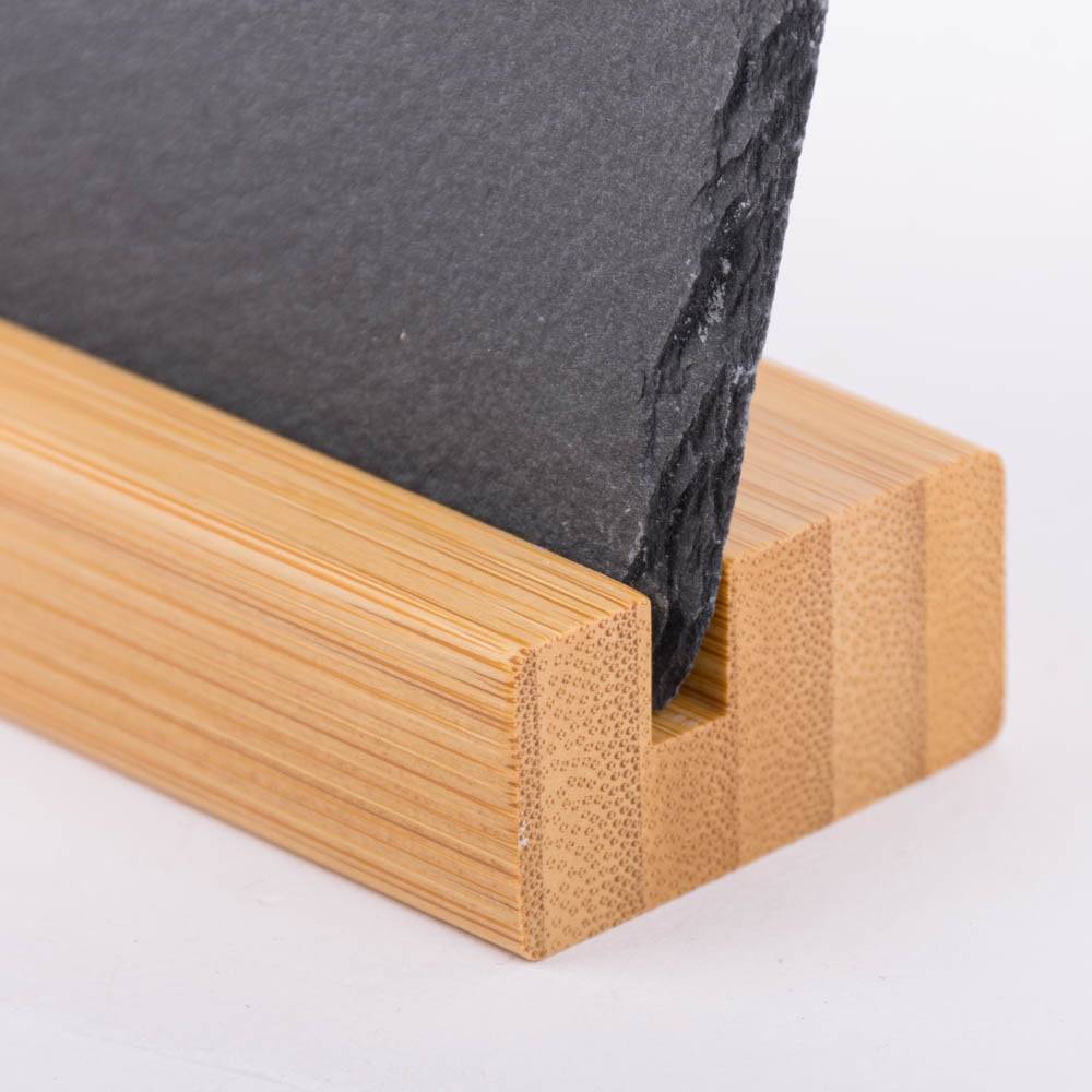 Schöner Leben Kleine Schiefertafel auf Sockel aus Bambus schwarz natur 15x9,5cm Großer Ausverkauf