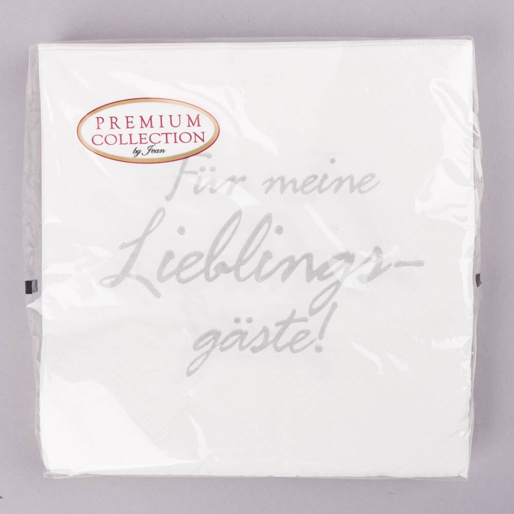 Schöner Leben Servietten Für meine Lieblingsgäste weiß grau 33x33cm 3lagig 20 Stück