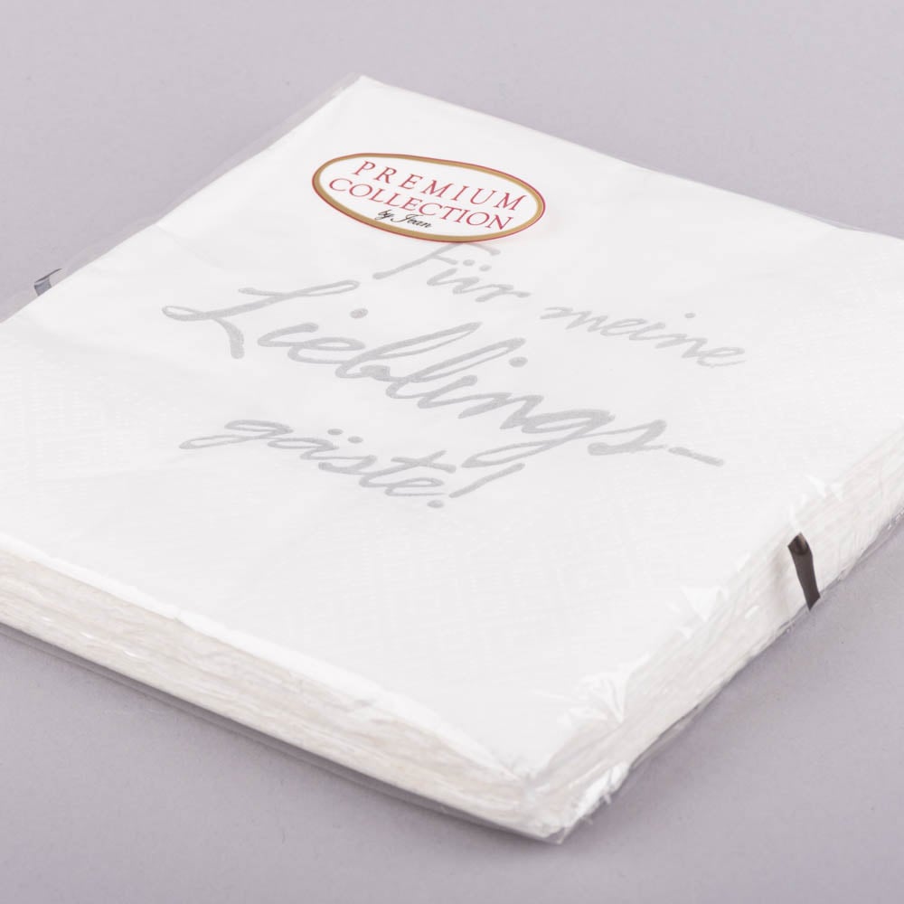 Schöner Leben Servietten Für meine Lieblingsgäste weiß grau 33x33cm 3lagig 20 Stück Begrenztes Angebot