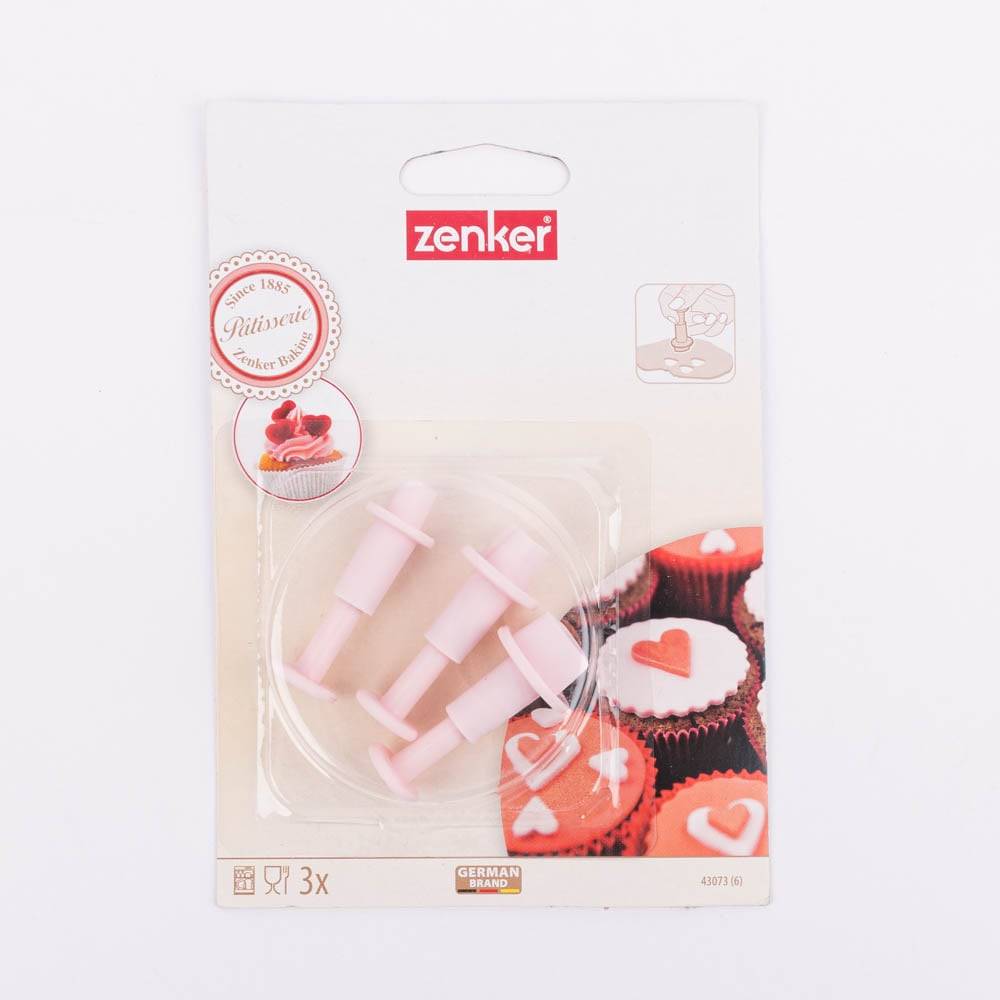 Schöner Leben 3er Set Mini Ausstecher Herz verschieden groß für Gebäckdekoration 12mm 9mm 6mm von Zenker