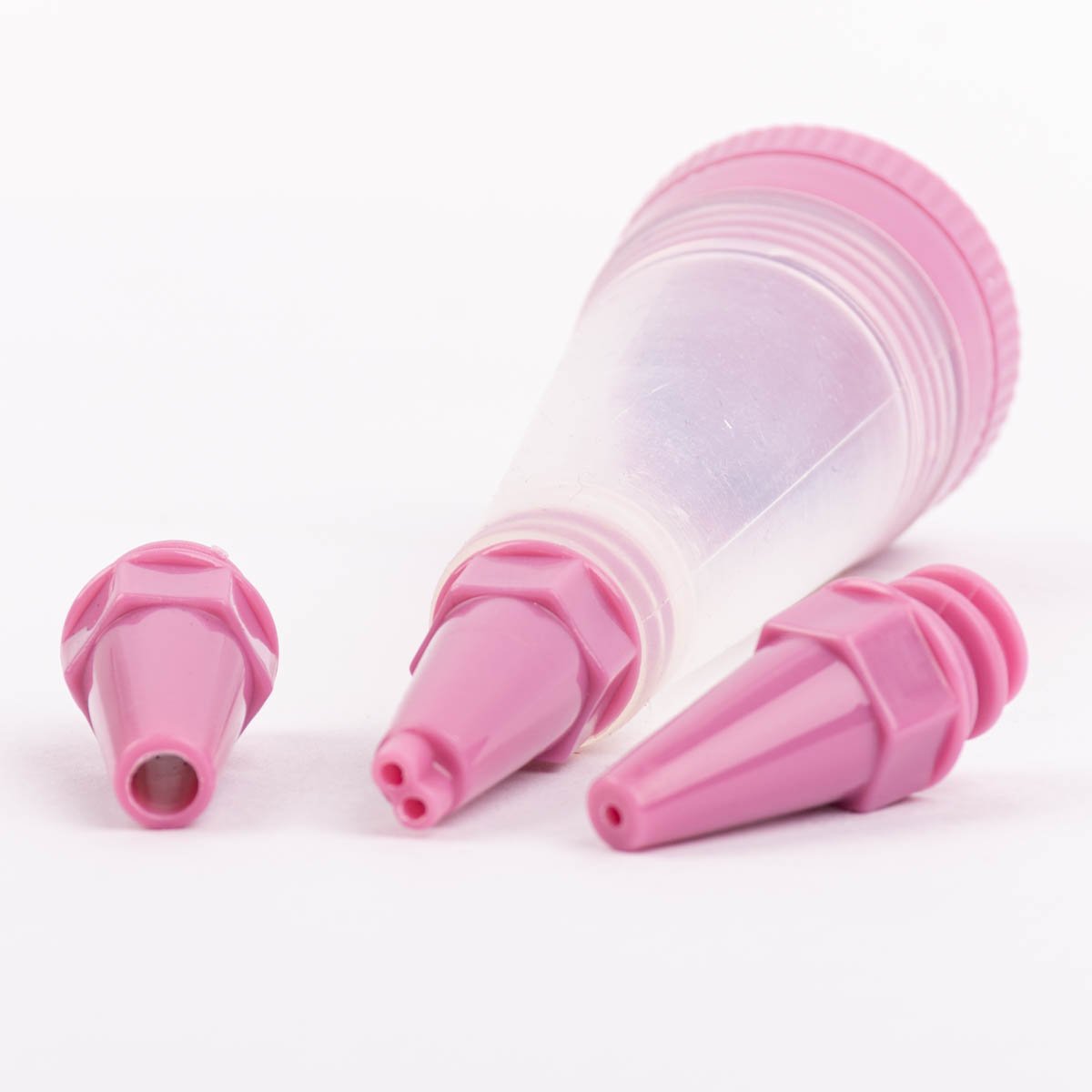 Schöner Leben Konditorstift aus Silikon und 3 Zen-Dekorationsspitzen rosa transparent 4,5x14,5cm von Zenker Lagerräumung