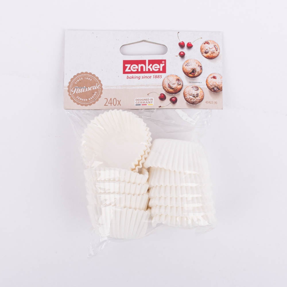 Schöner Leben Muffinförmchen aus Papier einfarbig weiß 3cm von Zenker