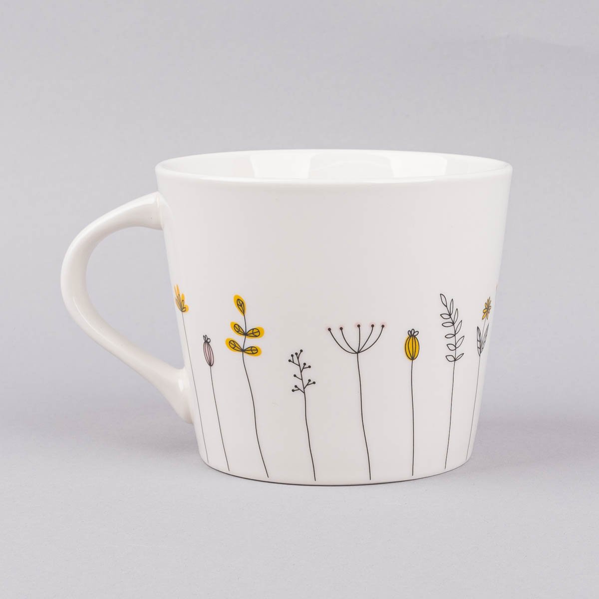 Schöner Leben Tasse Goldtasse aus Porzellan Lieblingsmensch Blumen weiß schwarz bunt gold 420ml von Schreibkram Manufaktur Saisonale Angebote