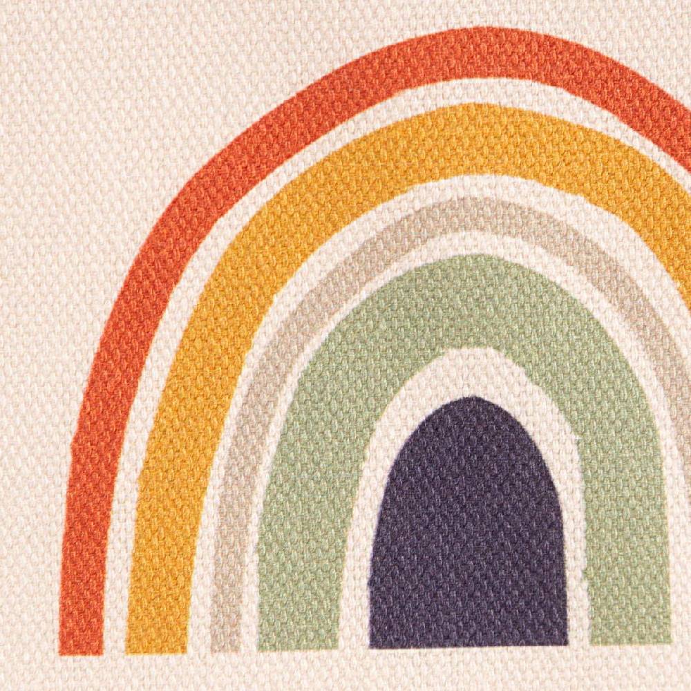 Schöner Leben Baumwollstoff Dekostoff Halbpanama Digitaldruck Regenbogen und Sonnen beige bunt 1,40m Breite Riesige Ersparnisse