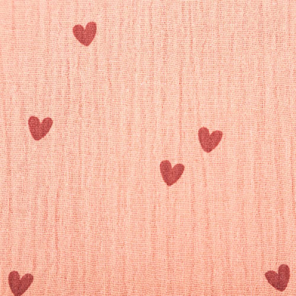 Schöner Leben Musselin Stoff SMALL HEARTS Herzchen blush rosa 1,35m Breite Neueste Stile
