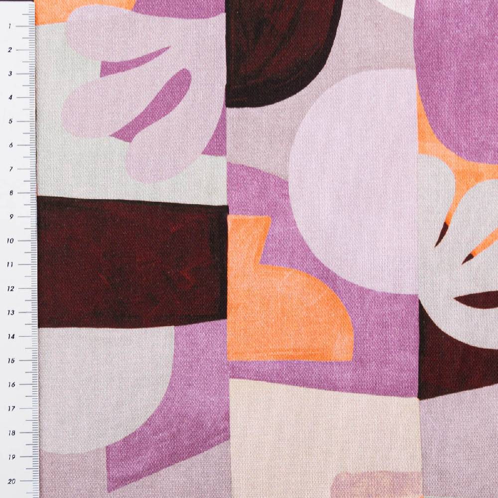 Schöner Leben Canvas Stoff Nerida Hansen Abstract Lilac lila orange 1,40m Breite Bis zu 65% Rabatt