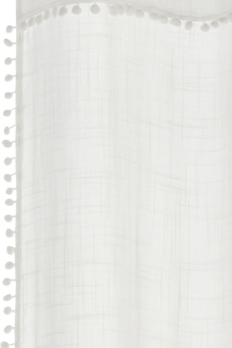 Schöner Leben Ösenvorhang Natural Charme Freundin Home Collection transparente Leinenstruktur Bommelborte wollweiß 140cmx255cm 2025