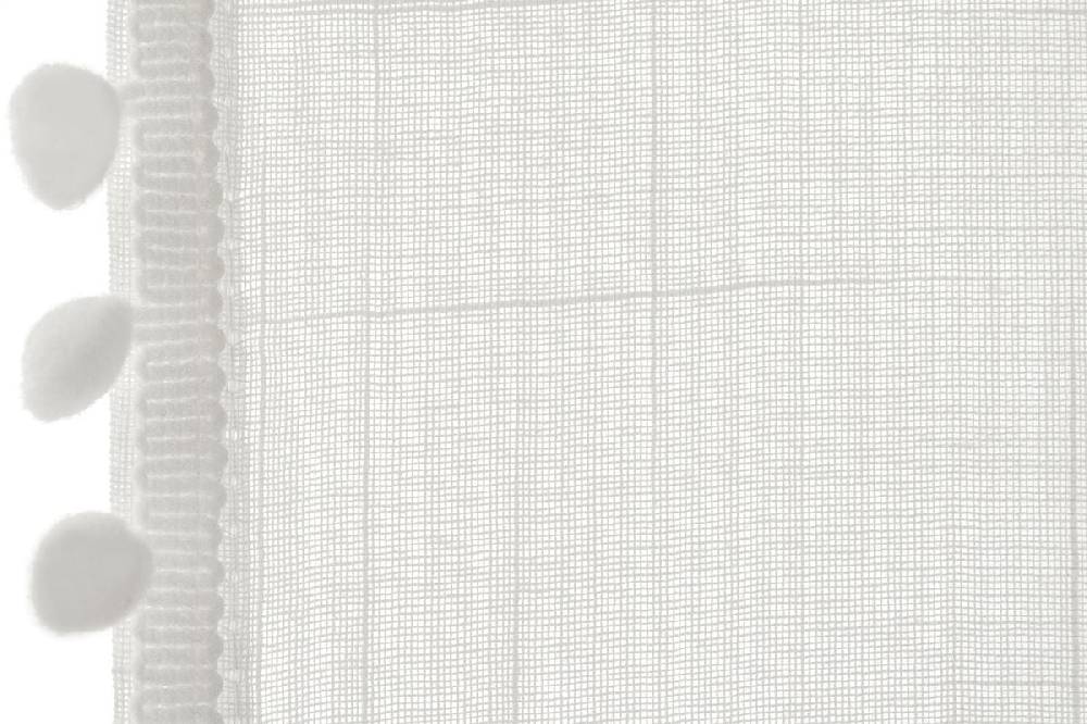 Schöner Leben Ösenvorhang Natural Charme Freundin Home Collection transparente Leinenstruktur Bommelborte wollweiß 140cmx255cm 2025