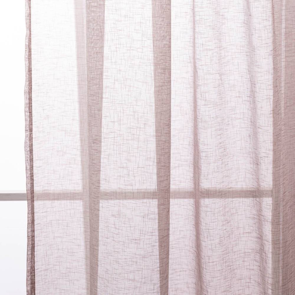 Schöner Leben Gardine My Style mit verdeckten Schlaufen transparent uni Leinenstruktur braun 140cmx255cm Online