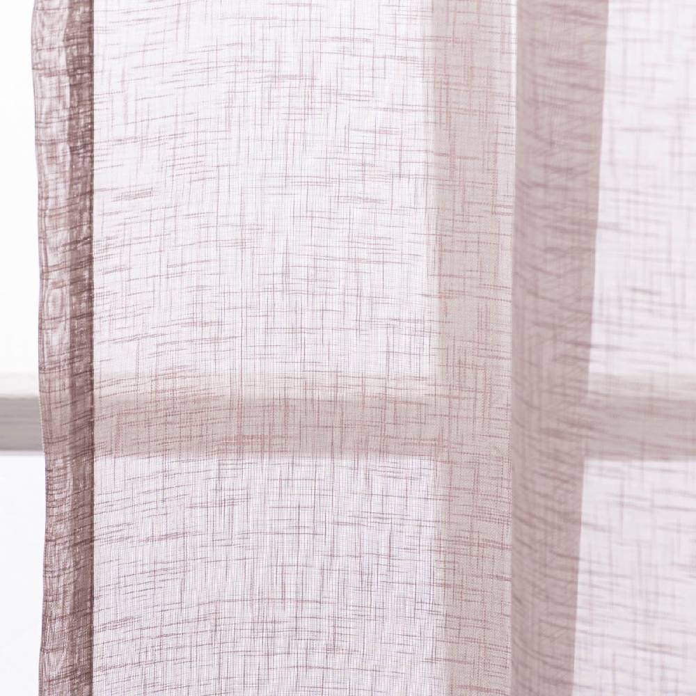 Schöner Leben Gardine My Style mit verdeckten Schlaufen transparent uni Leinenstruktur braun 140cmx255cm Online