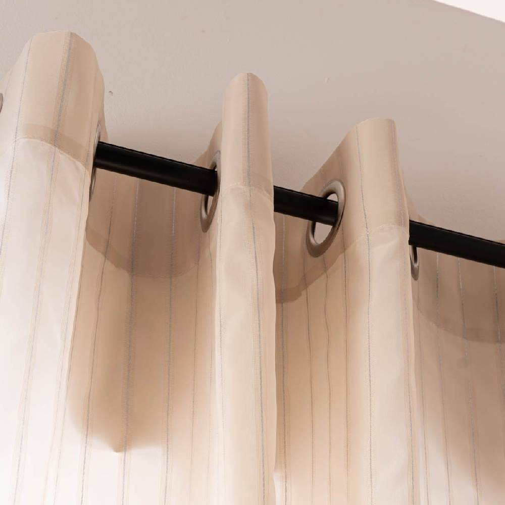 Schöner Leben Ösenvorhang Soho Club Barbara Becker Längsstreifen beige silber 140cmx245cm Outlet