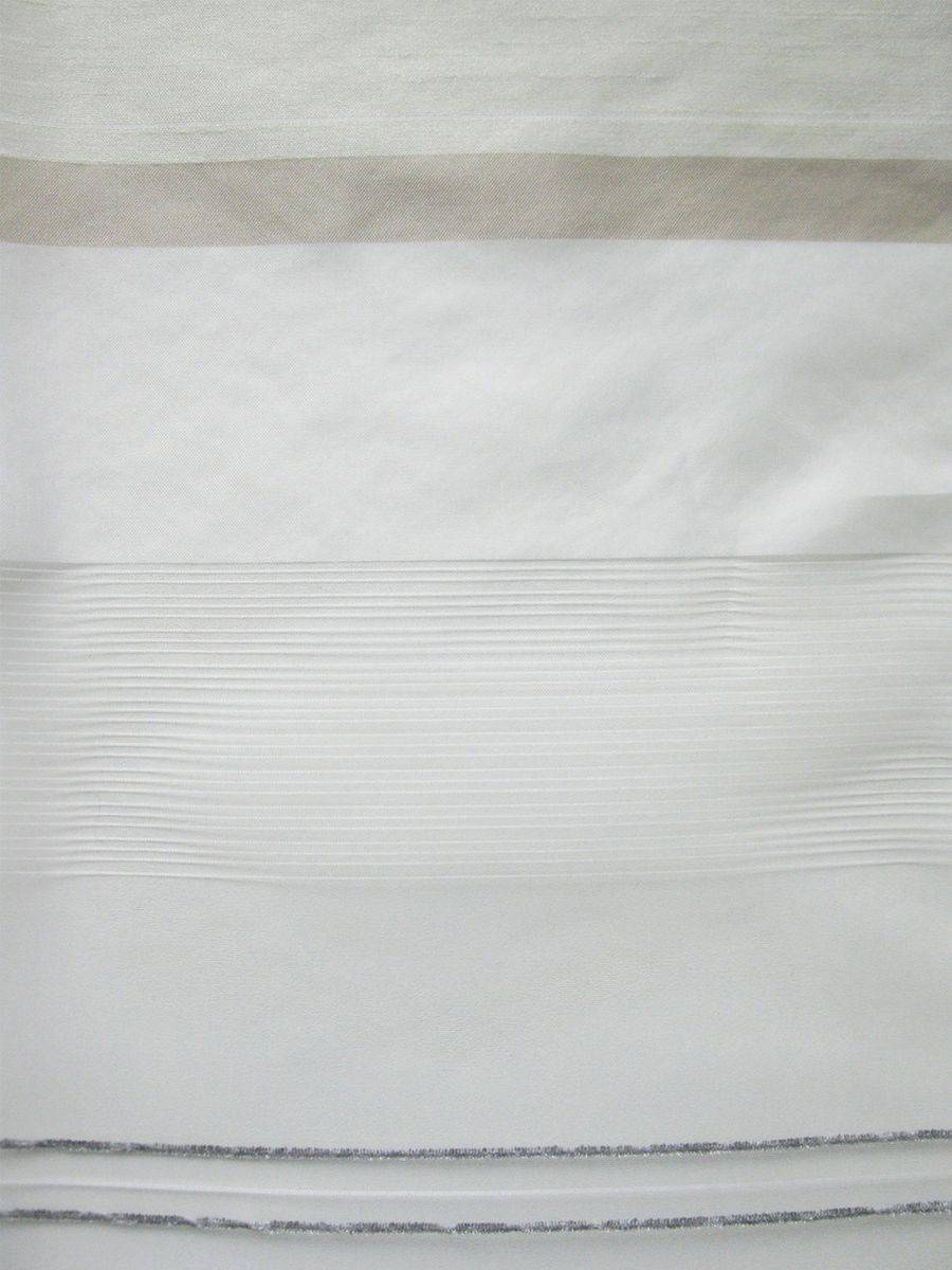 Schöner Leben Ösenvorhang Horizon Elbersdrucke transparent Streifen weiß creme 140cmx255cm Günstiger Verkauf