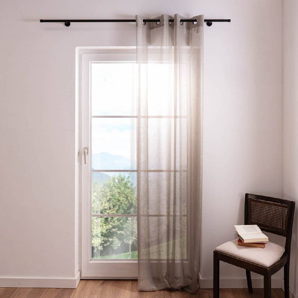 Schöner Leben Ösenvorhang Mirage Elbersdrucke Batist transparent natur silber 140cmx255cm