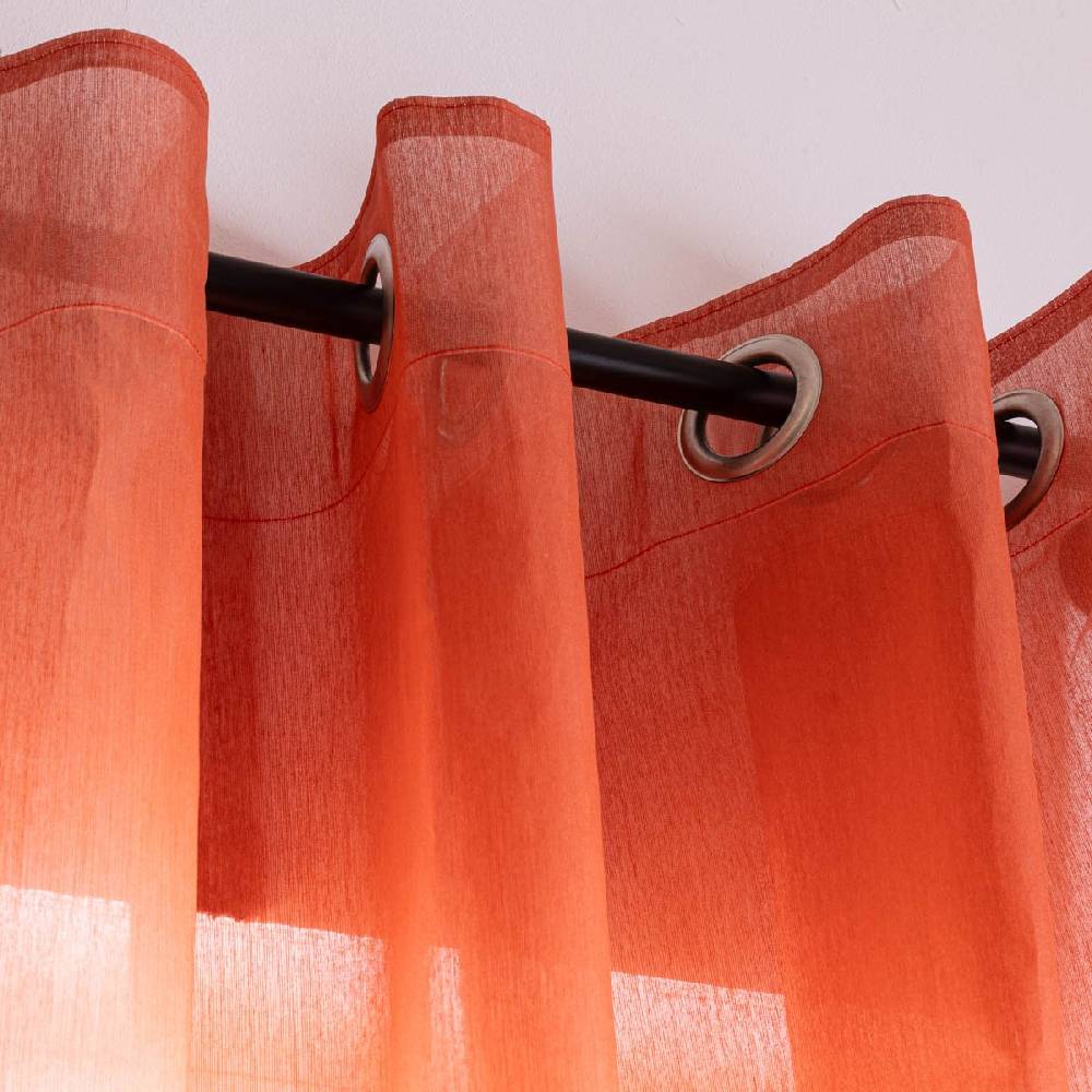 Schöner Leben Ösenvorhang Batik Farbverlauf halbtransparent terracotta 140cmx255cm Meist gekauft