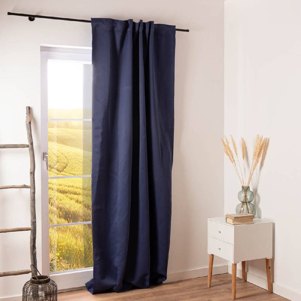 Schöner Leben Verdunkelungsvorhang Black Out Midnight Elbersdrucke uni blau 140cmx255cm