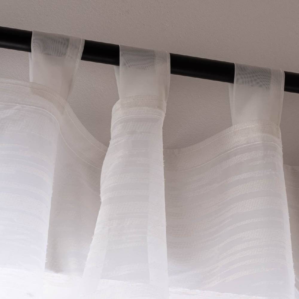 Schöner Leben Schlaufenschal Gardine Filou Elbersdrucke transparent Scherli Ikat weiß140cmx255cm Sonderangebot