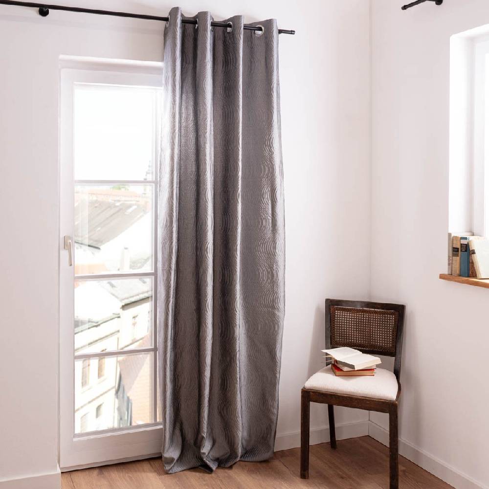 Schöner Leben Ösenvorhang Miracle Elbersdrucke blickdicht Clocqué-Jacquardgewebe silber 140cmx255cm