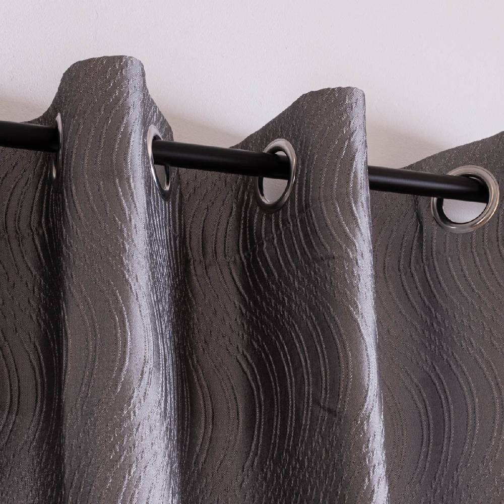 Schöner Leben Ösenvorhang Miracle Elbersdrucke blickdicht Clocqué-Jacquardgewebe silber 140cmx255cm Begrenztes Angebot