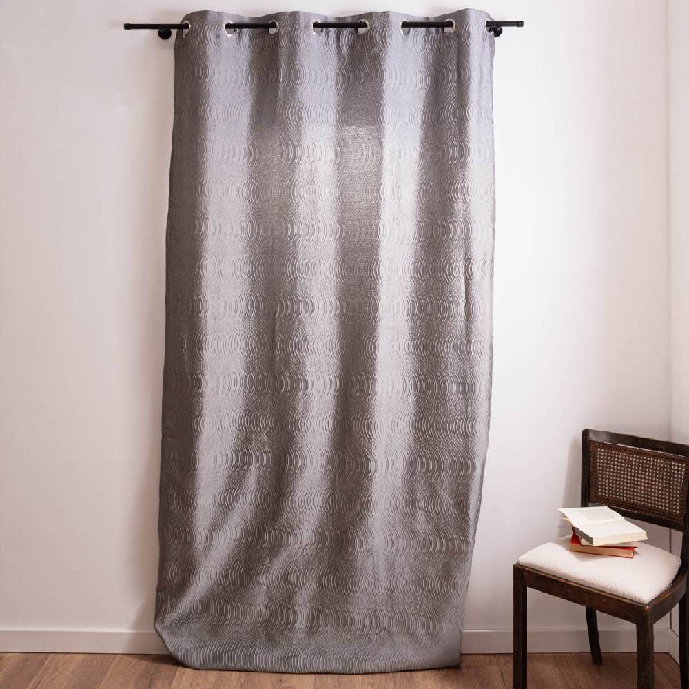 Schöner Leben Ösenvorhang Miracle Elbersdrucke blickdicht Clocqué-Jacquardgewebe silber 140cmx255cm Begrenztes Angebot