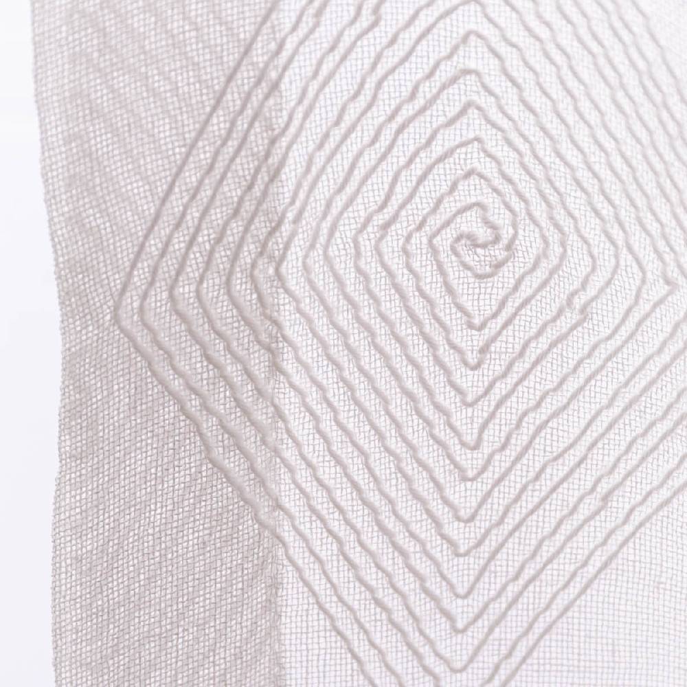 Schöner Leben Rasch Textil Gardinenstoff Stickerei Leinenoptik Karma Rauten weiß 300cm Black Friday