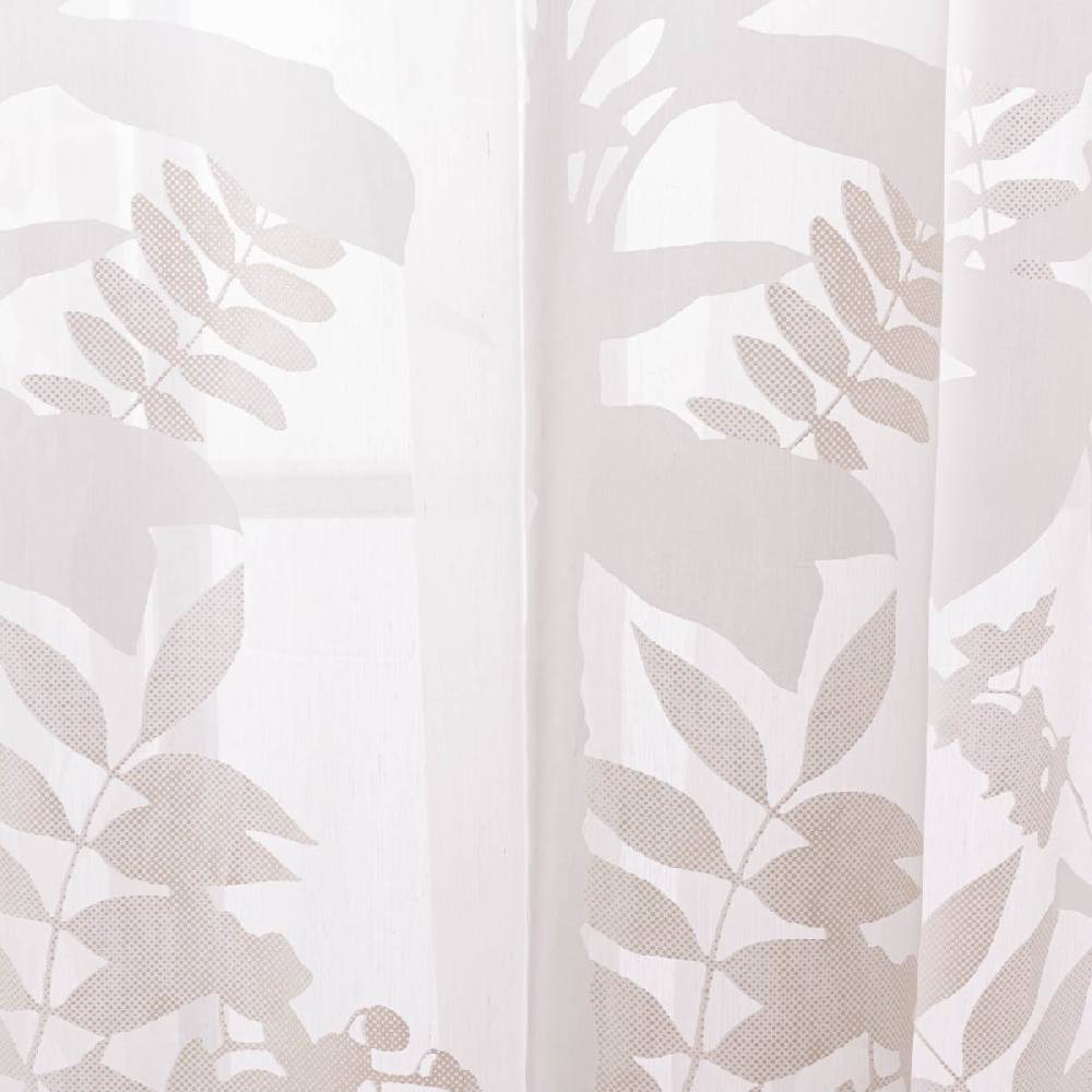 Schöner Leben Rasch Textil Gardinenstoff Ausbrenner Madagaskar Blätter weiß 295cm