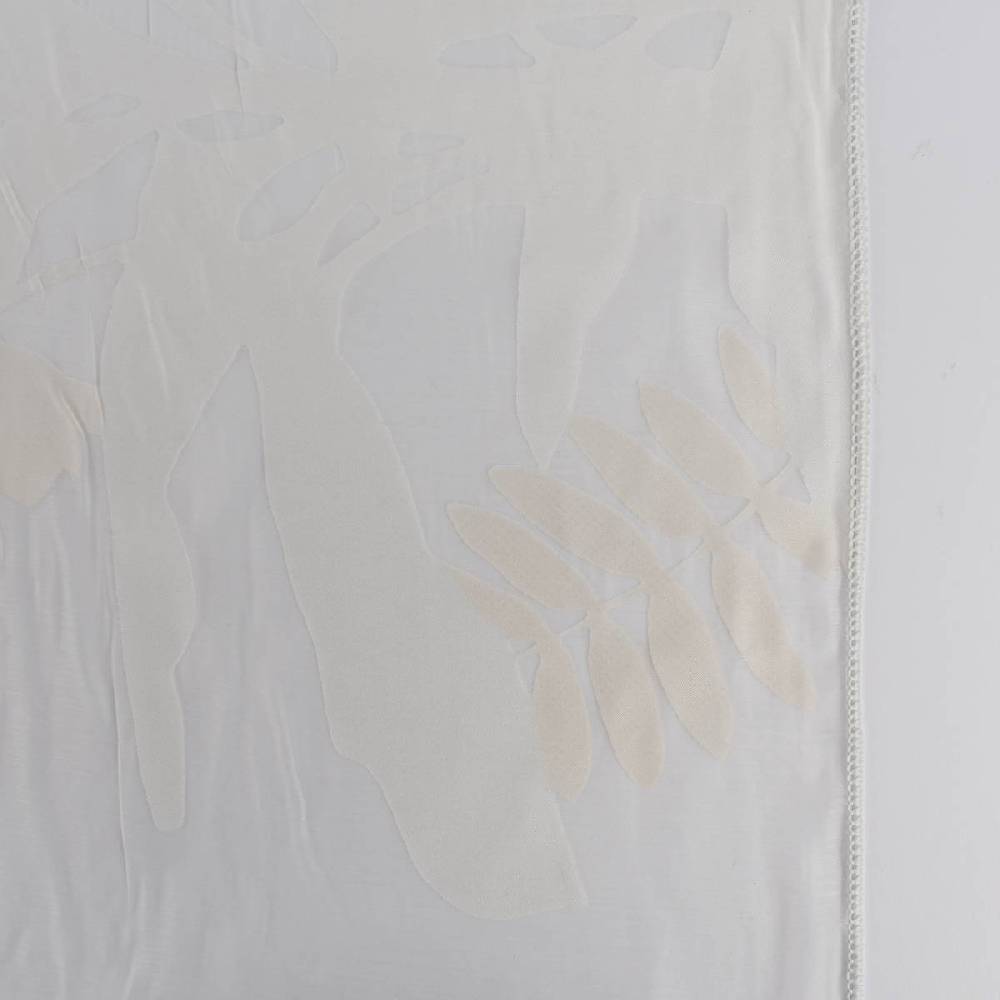 Schöner Leben Rasch Textil Gardinenstoff Ausbrenner Madagaskar Blätter weiß 295cm Cyber Monday