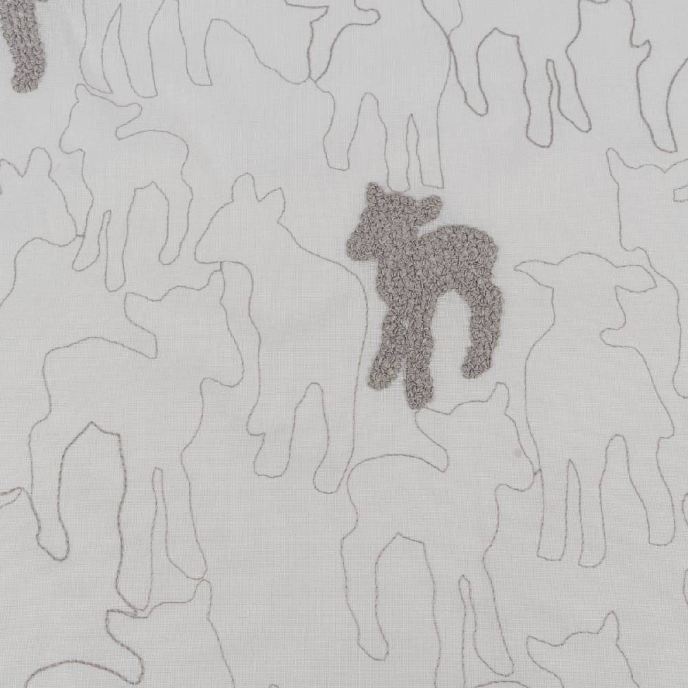 Schöner Leben Rasch Textil Kinder Vorhangstoff Bambino Black Sheep Schäfchen weiß grau 150cm Osterangebot