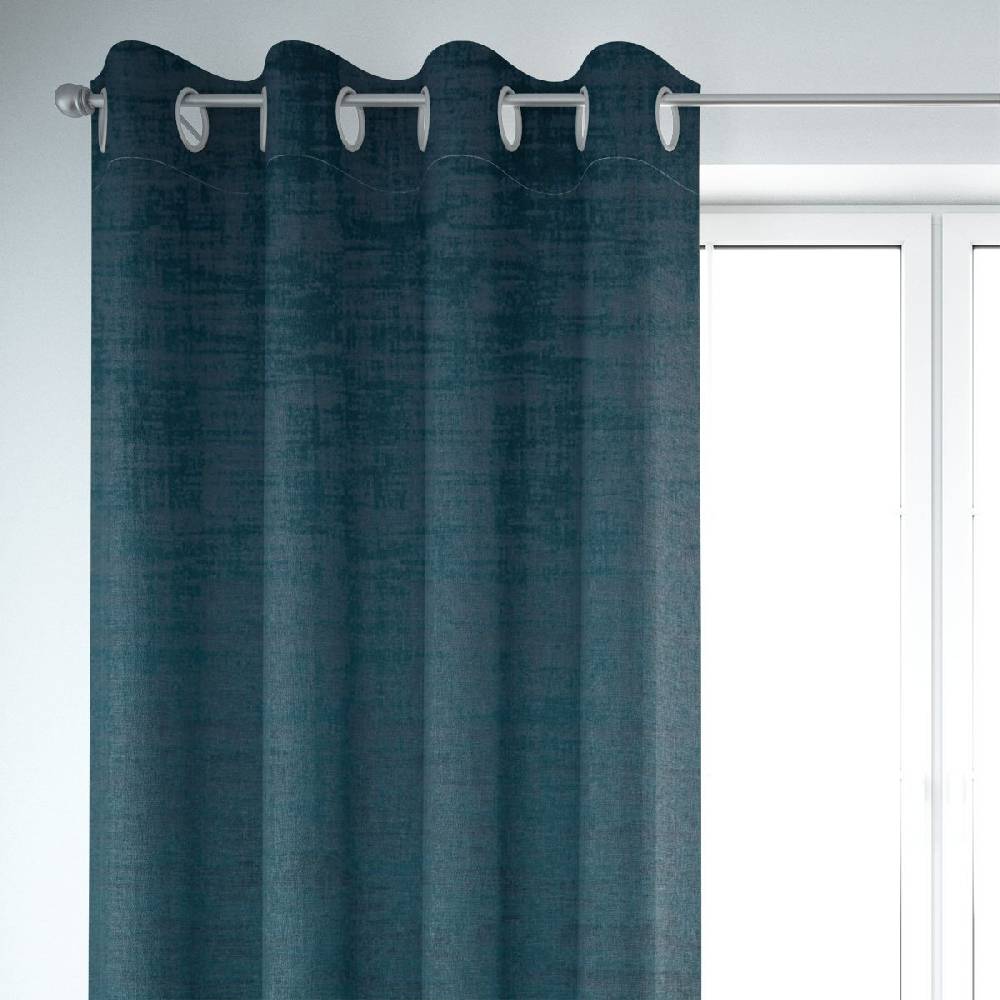 Schöner Leben Sonderangebot Vorhang mit Ösen Velvet Marble Samt mit Struktur uni blau 245cm von SCHÖNER LEBEN