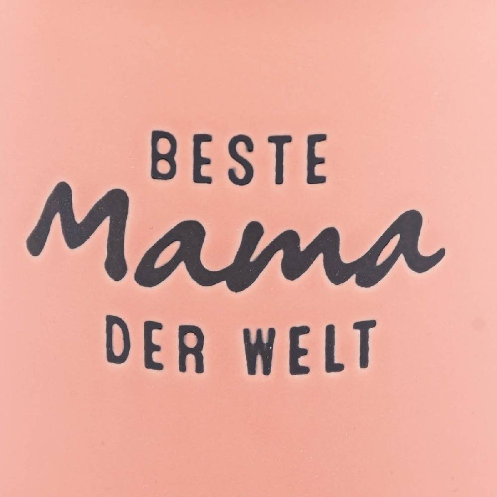Schöner Leben Tasse Vintage aus Keramik in Emaille-Optik Beste Mama der Welt lachsorange schwarz 400ml von Grafik Werkstatt Saisonale Angebote